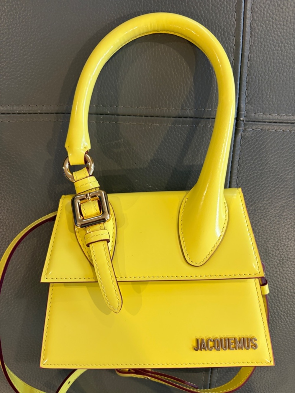 Jacquemus Le Chiquita Moyen Boucle Bag in Bright Yellow AUTHENTIC
